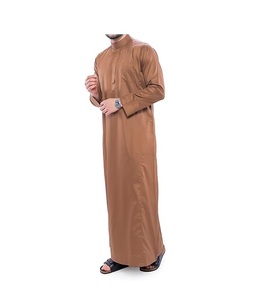 Super qualité Al pour Daffah Thobes Jubba Thobe pour hommes couleur unie soie coton robe islamique grande taille faite avec haut tissu Qua - Product Image 3