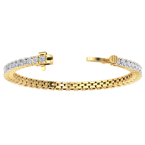 Pulsera de tenis con diamantes Gorwn de laboratorio para mujer al mejor precio, India de 10K de proveedor de joyería de oro, precio al por mayor, claridad EF - Product Image 1