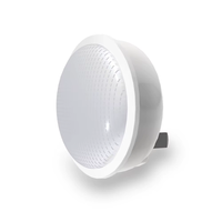Lampe de nuit LED portable mini ronde blanche moderne à brancher en ABS, économique, pour chambre à coucher, chambre d'enfant, couloir – Offre spéciale