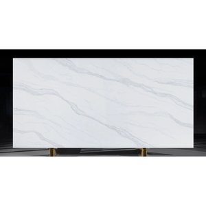 Grande dalle en quartz Calacatta Mila Unionstone, composition cristalline, design moderne, application murale imperméable - Product Image 3