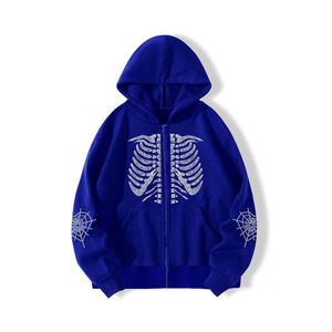 Custom Manufacturer Oversized Hoody Rhinestone <b>Crop</b> <b>Top</b> Fleece Raw Hem Cut Edge <b>Men</b> Cropped Hoodie - Product Image 1