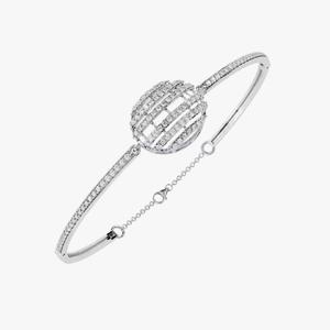 Bracelet de tennis en diamant rond immaculé de haute qualité en or blanc 14K chaîne de moissanite élégant bracelet très brillant - Product Image 1
