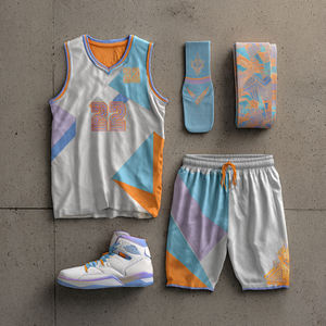 Ensemble de maillot de basket-ball OEM, uniforme de sport, short de football, ensemble de maillot de basket-ball sans manches à col en V, uniformes de basket-ball pour hommes - Product Image 3