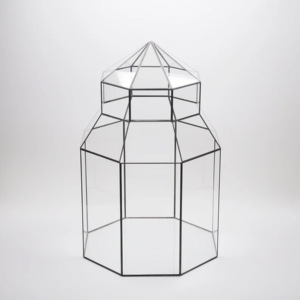 Terrario, Decoración para el Hogar, Forma de Casa, Vidrio Transparente, Metal Decorativo, Geométrico, Tamaño Personalizado, Moderno, Florero de Mesa para Bodas, AK - Product Image 3