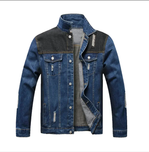 Vente en gros Vêtements de rue d'hiver personnalisés à la mode Vêtements pour hommes Jean noir vierge Veste en jean - Product Image 3