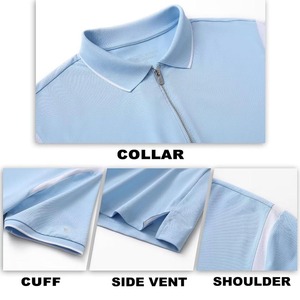 SIBRIN T-shirt polo à fermeture éclair de qualité supérieure fabriqué en usine avec logo personnalisé T-shirt unisexe à manches courtes de golf athlétique décontracté à col - Product Image 2