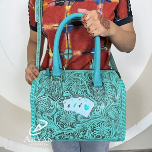 Bolso de viaje rápido personalizado de cuero de vaca con logotipo personalizado ajustable, bolso de lona de fin de semana a la moda con cremallera, novedad - Product Image 1