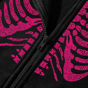 Conception personnalisée de sweats à capuche en coton et polyester avec strass sweats à capuche en coton mélangé de base de qualité supérieure avec fermeture éclair complète pour hommes - Product Image 6