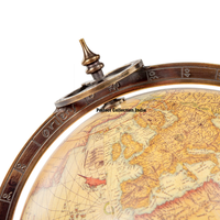 8 pouces 20cm globes de terre bleu et argent carte du monde pour la décoration de bureau Mercator Globe terrestre support en bois ancien décor de table