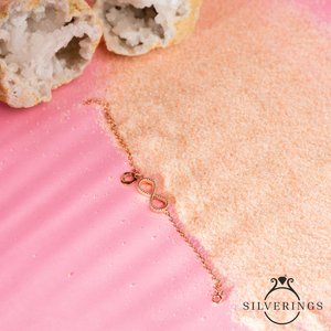 Pulsera de Plata de Ley con Dije Infinito en Oro Rosa - Product Image 3