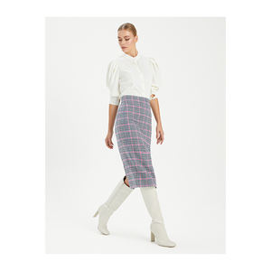 BGN Women's Flannel <b>Checked</b> <b>Skirt</b> Model W24S257 Made in Turkey - Product Image 3
