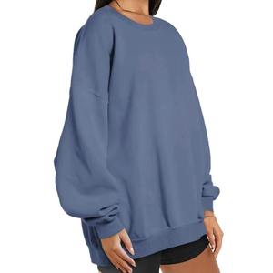 Sweat-shirts à capuche et pulls à col rond en molleton de coton surdimensionnés pour femmes, vêtements streetwear - Product Image 5