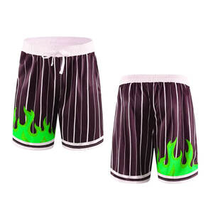 2025 Short de basket-ball avec logo personnalisé Short d'entraînement en maille de polyester respirant de grande taille à séchage rapide avec techniques imprimées - Product Image 3