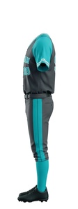 Ensemble uniforme de baseball 100 % polyester, imprimé par sublimation, anti-plis, respirant, maillot sans manches entièrement boutonné et pantalon avec logo frontal - Product Image 4