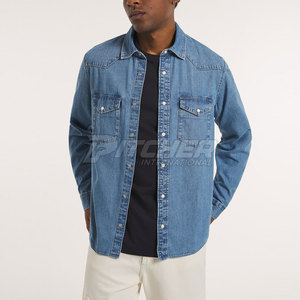 Diseña Tus Propias Camisas Vaqueras de Manga Larga para Hombre - 100% Algodón Transpirable, Servicio Personalizado OEM - Product Image 1