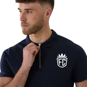 Polo Azul Marino para Hombre, Manga Corta, Algodón Piqué, Corte Casual Elegante, para Oficina, Golf, Uso Diario - Product Image 1
