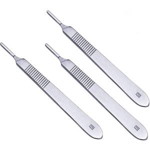 Tijeras quirúrgicas duraderas con mango 3D de acero inoxidable No. 3 Mango de bisturí Cuchillas compatibles #10 #11 #12 Kit de cirugía Instrumentos - Product Image 2