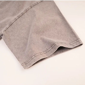 Haute qualité hommes unisexe rétro lavé 100% coton T-Shirt à la mode coupe régulière écologique goutte épaule conception motif solide - Product Image 5