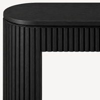 Table console en bois de manguier massif cannelé brun Cavello |   Design scandinave moderne et luxueux, base de pieds pour appartement, villa, salon