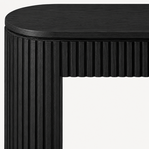 Cavello <b>Brown</b> Fluted Solid Mango Wood Console <b>Table</b> | Modern Luxury Scandinavian Design Home Furniture for Hallway Entryway - Product Image 4