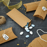 Logo personnalisé conception unique oreiller forme petit cadeau boîtes de savon de bonbons noix boîte d'oreiller en papier kraft pour l'emballage d'échantillons de thé
