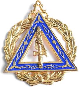 Collier de collège OES Grand Worthy Adah - Plaqué or avec matériau bleu, type de métal plaqué or, laiton - Product Image 1