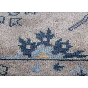 Alfombra de Lana Anudada a Mano Savana, Gris y Negra, con Diseño Abstracto de Medallón Rectangular, Hecha a Mano, Modelo LCARM-603, para Sala de Estar o Pasillo - Product Image 3