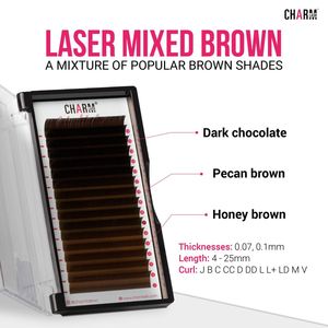 Charmdlash ขนตาเทคโนโลยีเลเซอร์ที่นุ่มกว่าขนตาเส้นใย PBT นวัตกรรมขนตาสีน้ำตาลเทคโนโลยีออกแบบได้ตามต้องการ - Product Image 3
