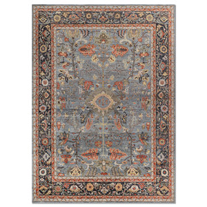 Alfombra Afgana de Lana Anudada a Mano con Diseño Floral Azul Someplace in Time Enm-8017 para Uso Doméstico - Jaipur Rugs EU - Product Image 1