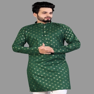 ชุดนอน Kurta ระบายอากาศสำหรับผู้ชายทำจากผ้าฝ้ายสีขาวสวย2025 - Product Image 6