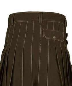 Victory Utility Kilt Mens Scottish Chocolate Brown Deluxe Utility Fashion Kilt para eventos casuales con bolsillo lateral, proveedor de Kilt - Product Image 3