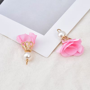 จี้พู่ห้อยประดับมุกเทียมรูปดอกไม้ขนาดเล็กทำมือ พร้อมฝาโลหะ สำหรับทำเครื่องประดับ DIY ต่างหู สร้อยข้อมือ จี้กระเป๋า - Product Image 5