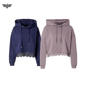 2025 Meilleure vente femmes long pull à capuche couleur personnalisée en détresse tricoté Design Style de rue saison d'hiver 100% coton - Product Image 5