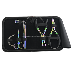 El kit profesional de herramientas de extensión de cabello multicolor incluye tijera de corte de hilo también alicates de prensado y removedor de la mejor calidad - Product Image 1