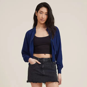 แจ็คเก็ตบอมเบอร์ลำลองสำหรับผู้หญิง, เสื้อแจ็กเก็ตกระแสนบางระบายอากาศได้ดีเสื้อโค้ทคุณภาพสูงเสื้อโค้ทซิปคอปกสองชั้น - Product Image 4