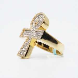Anillo Cristiano Ankh de Plata de Ley 925 con Baño de Rodio y Diamantes Moissanite VVS para Hombre, Joyería Religiosa Personalizada de Estilo Hip Hop - Product Image 6