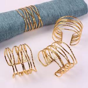 Silver Metal Napkin Ring Wedding Napkin Ring Holders Dinner Metal Spiral <b>Wire</b> Napkin Rings - Product Image 4