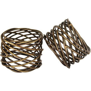 Anneaux de serviette en métal de haute qualité, faits à la main, ronds, en maille, de style antique, pour la table à manger, les fêtes, à prix abordable - Product Image 1