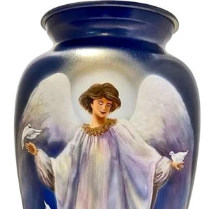 Vase en métal fantaisie urne en laiton de style campagnard classique fait à la main pour la décoration de la maison ou l'utilisation funéraire - Product Image 1