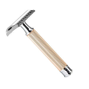 Maquinilla de afeitar de seguridad personalizada de belleza con hoja de acero inoxidable para hombre, maquinilla de afeitar de seguridad, Cuerpo Dorado Original para cara, Bikini, afeitado de pelo - Product Image 1