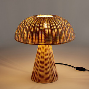 Lámpara de mesa con forma de hongo de moda, color natural, hecha a mano en Vietnam, iluminación ecológica para decoración del hogar, venta al por mayor. - Product Image 1