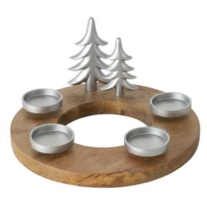Elegant Golden Christmas Tree & Star <b>Tealight</b> <b>Candle</b> Holder Luxury Metal Frame Table Decor <b>Candle</b> Holder With Mango Wood Base - Product Image 6