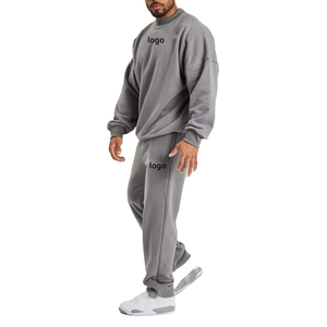 OEM Custom Logo Wholesale Cotton Polyester Set Men's Oversized Fit <b>Plain</b> <b>Tracksuits</b> 2025 - Product Image 6