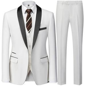 <b>Black</b> <b>Men</b> Autumn Wedding Party Three Pieces Set Large Size Male Blazer Coat Pants and <b>Vest</b> Fashion Slim Fit Suit - Product Image 4