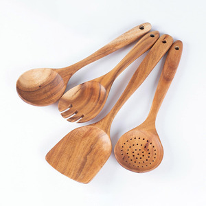 Cuillère et spatule de cuisson durables pour cuisiner différents plats Cuillères et spatules de cuisine en bois - Product Image 1