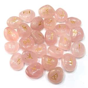 Wholesale Natural Color <b>Crystal</b> Carved Rune <b>Set</b> Feng Shui Engraved Tumbled Rune <b>Set</b> For Home Decorate - Product Image 3