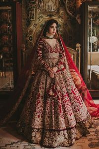อินเทรนด์Heavy Zariเย็บปักถักร้อยบนเจ้าสาวAnarkali & Lehengaชุดประดับคริสตัลลูกปัดแก้ว,dabkaทํางานสําหรับงานแต่งงาน@2024 - Product Image 2