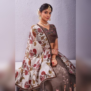 Lehenga Choli de Algodón Suave con Estampado Digital de Seda, Vestido de Novia Indio, Último Diseño al por Mayor - Product Image 6