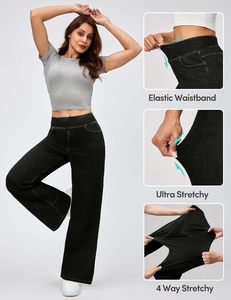 OEM 2025 Venta caliente de algodón transpirable moda mujer Pantalones Casual Cargo mujeres pantalones de mezclilla mujeres pantalones de pierna ancha Jeans - Product Image 3