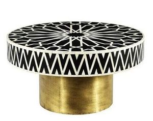 Région d'incrustation d'os tradition artisanale armoire de table personnalisée et florale table noire en incrustation d'os meubles de salon d'Inde - Product Image 2